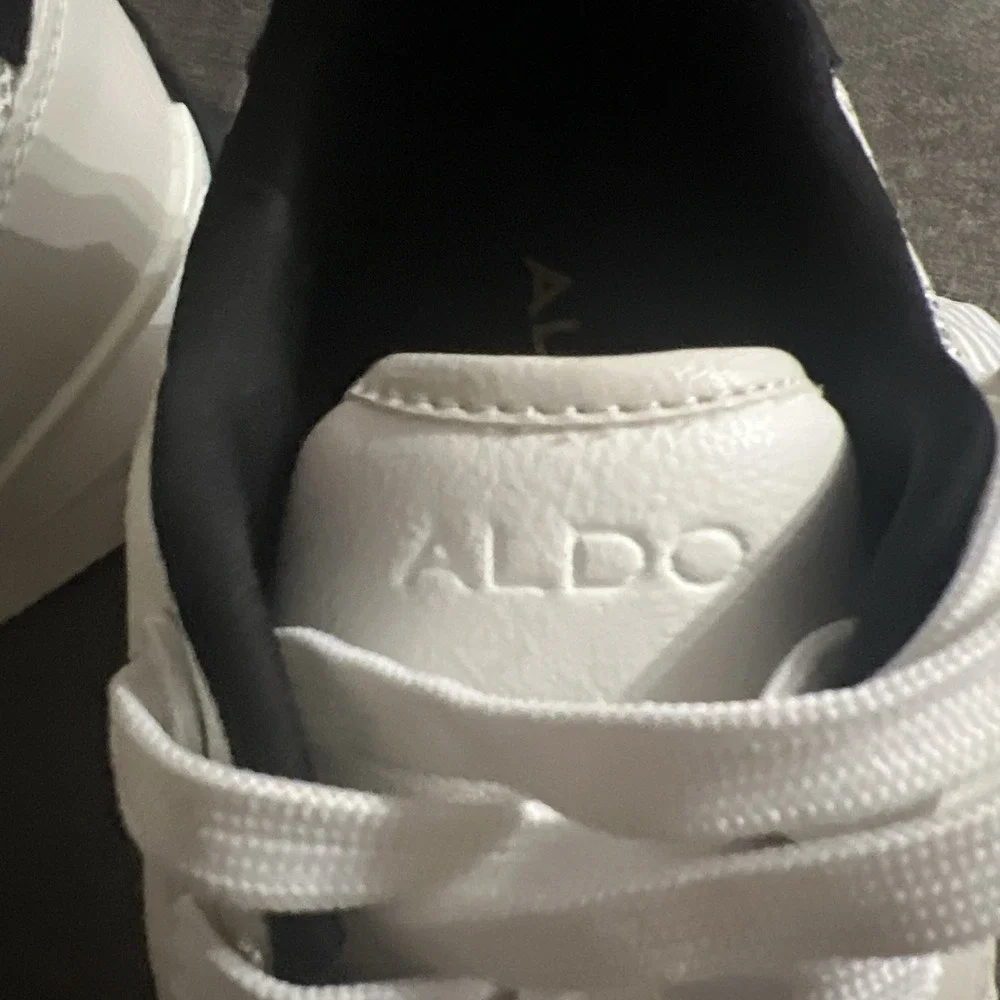 Aldo‎ Gaoldan Sneakers Women Size 8 White Glitter Mesh Platform Fashion Trainers